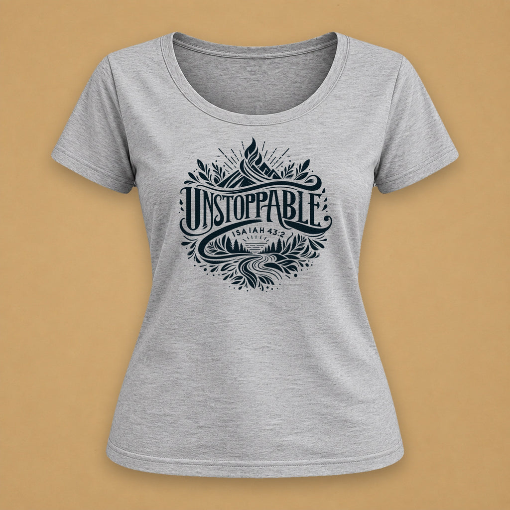 Unstoppable Fitted Tee – Light Gray