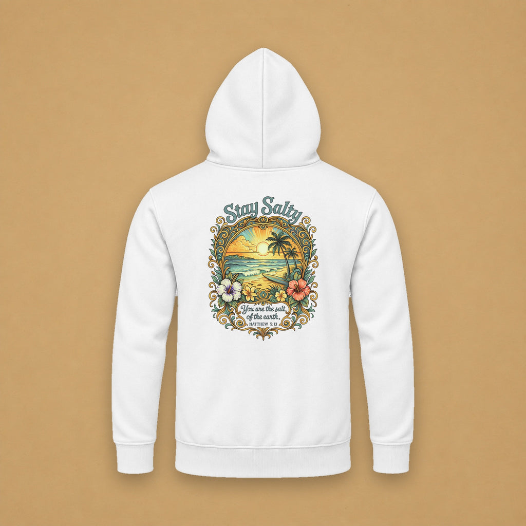 Stay Salty Hoodie – White – back