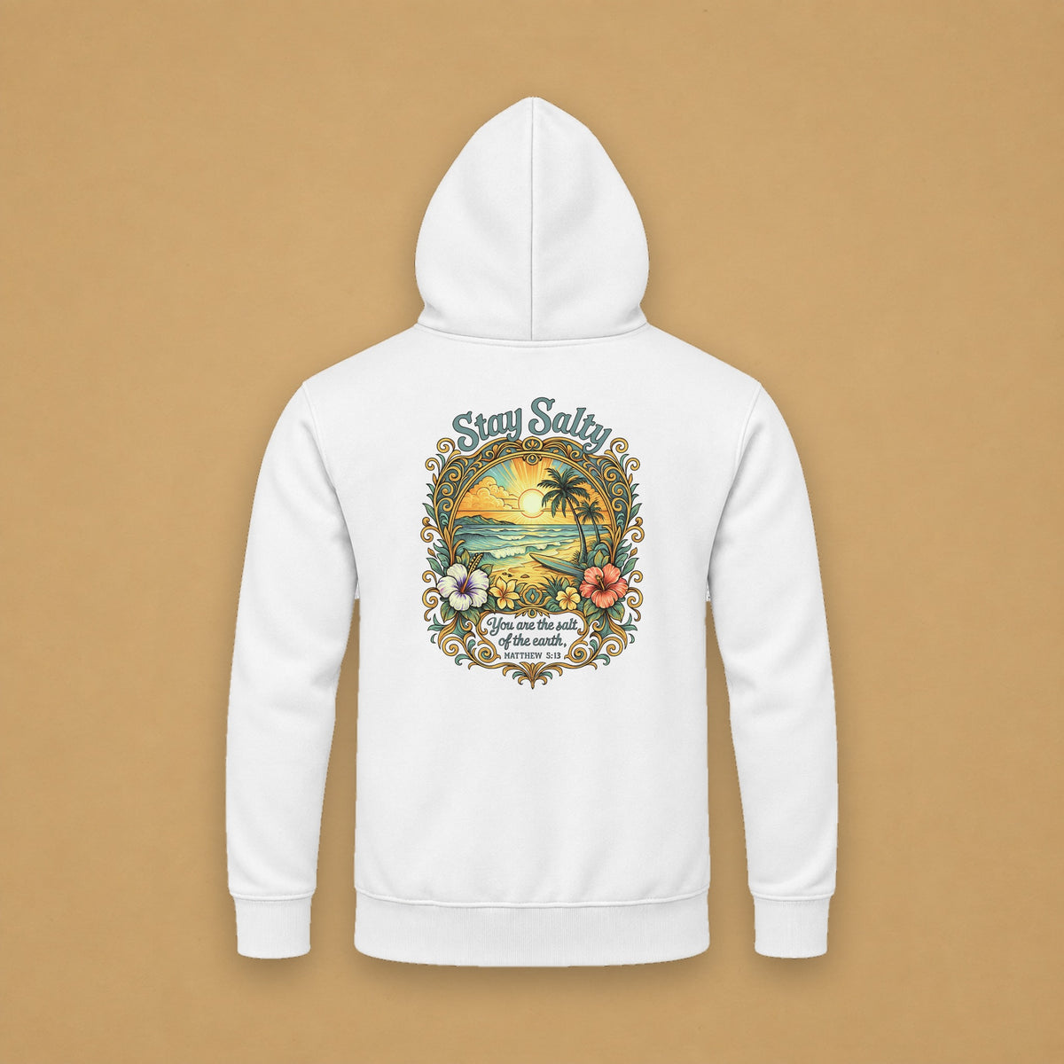 Stay Salty Hoodie – White – back