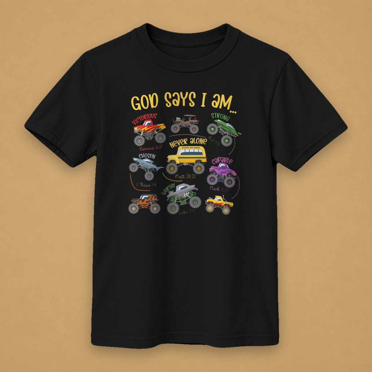 God Says I Am Kids Tee – Black