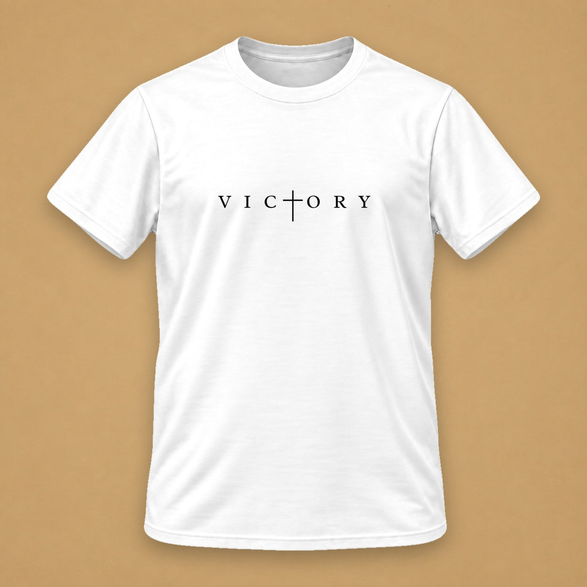 Victory Men's Tee – White, black print