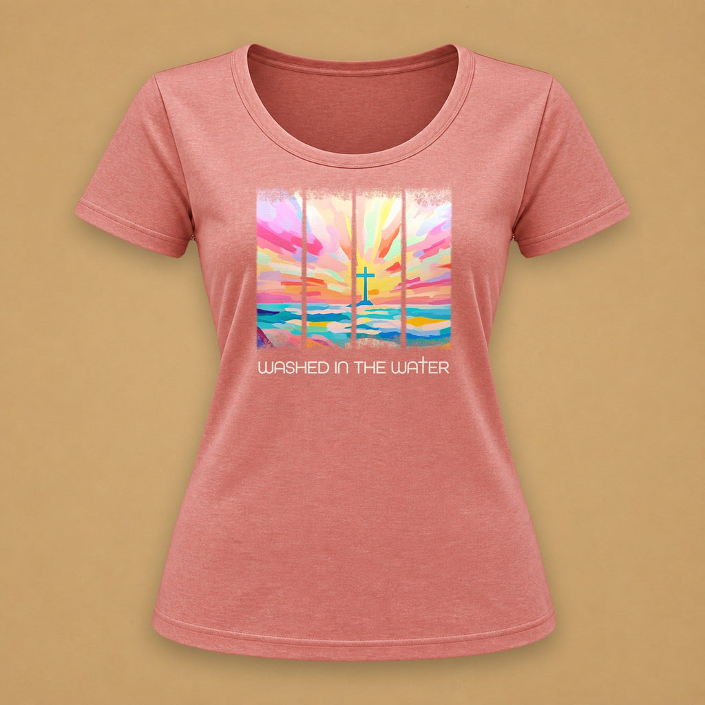 Baptised Fitted Tee – Pink Melange