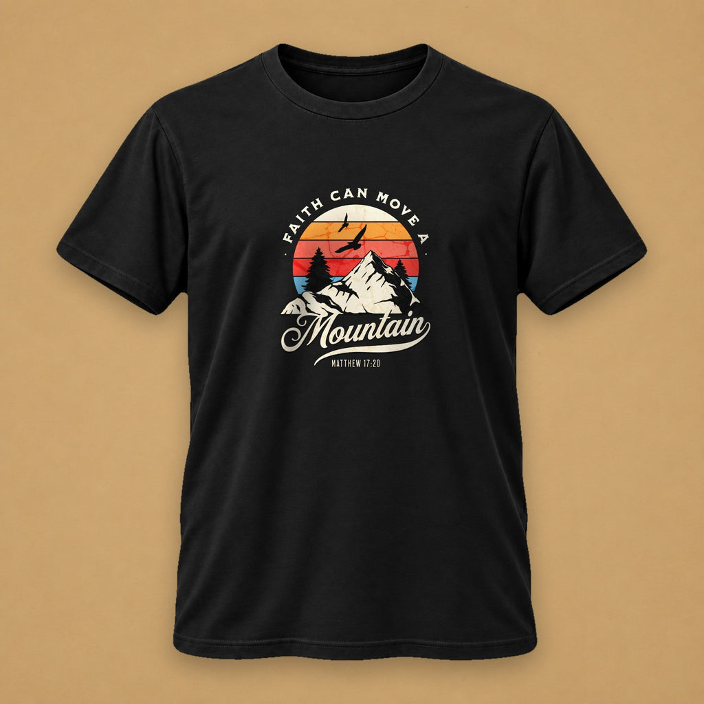 Faith Can Move Mountains Men's Tee – Black