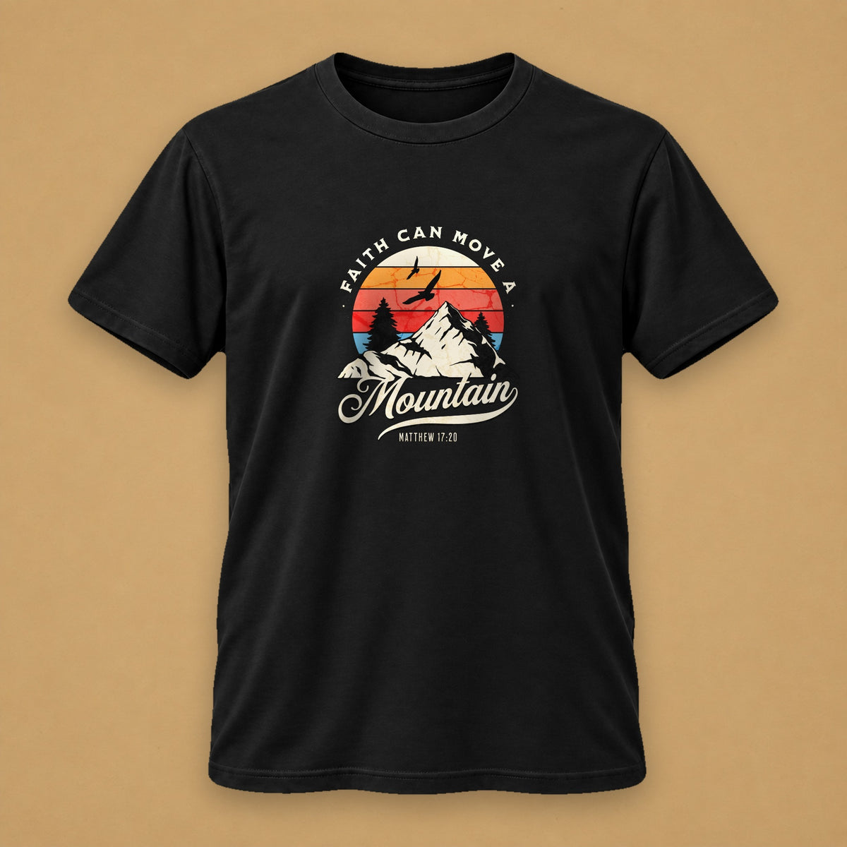 Faith Can Move Mountains Men's Tee – Black