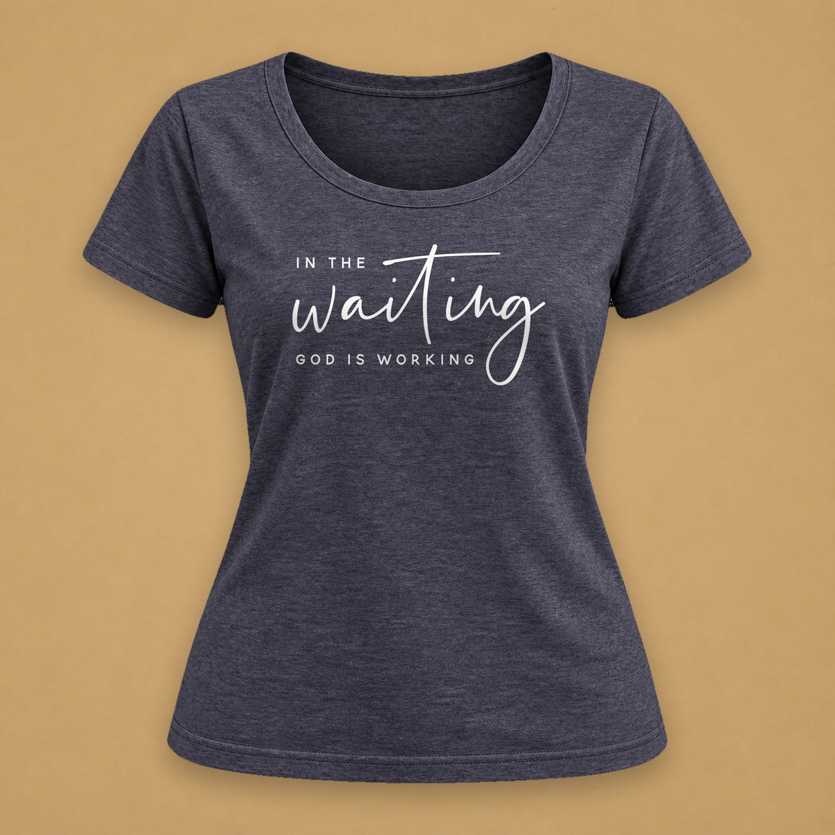 In the Waiting Fitted Tee – Charcoal
