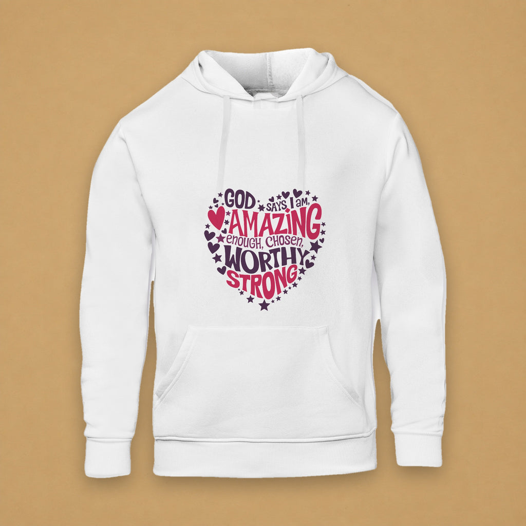 Amazing Heart Kids Hoodie – White
