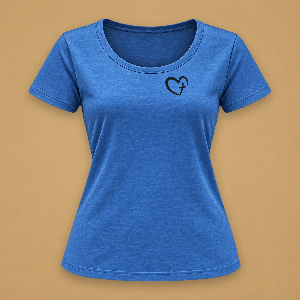 Heart Fitted Tee – Blue Melange