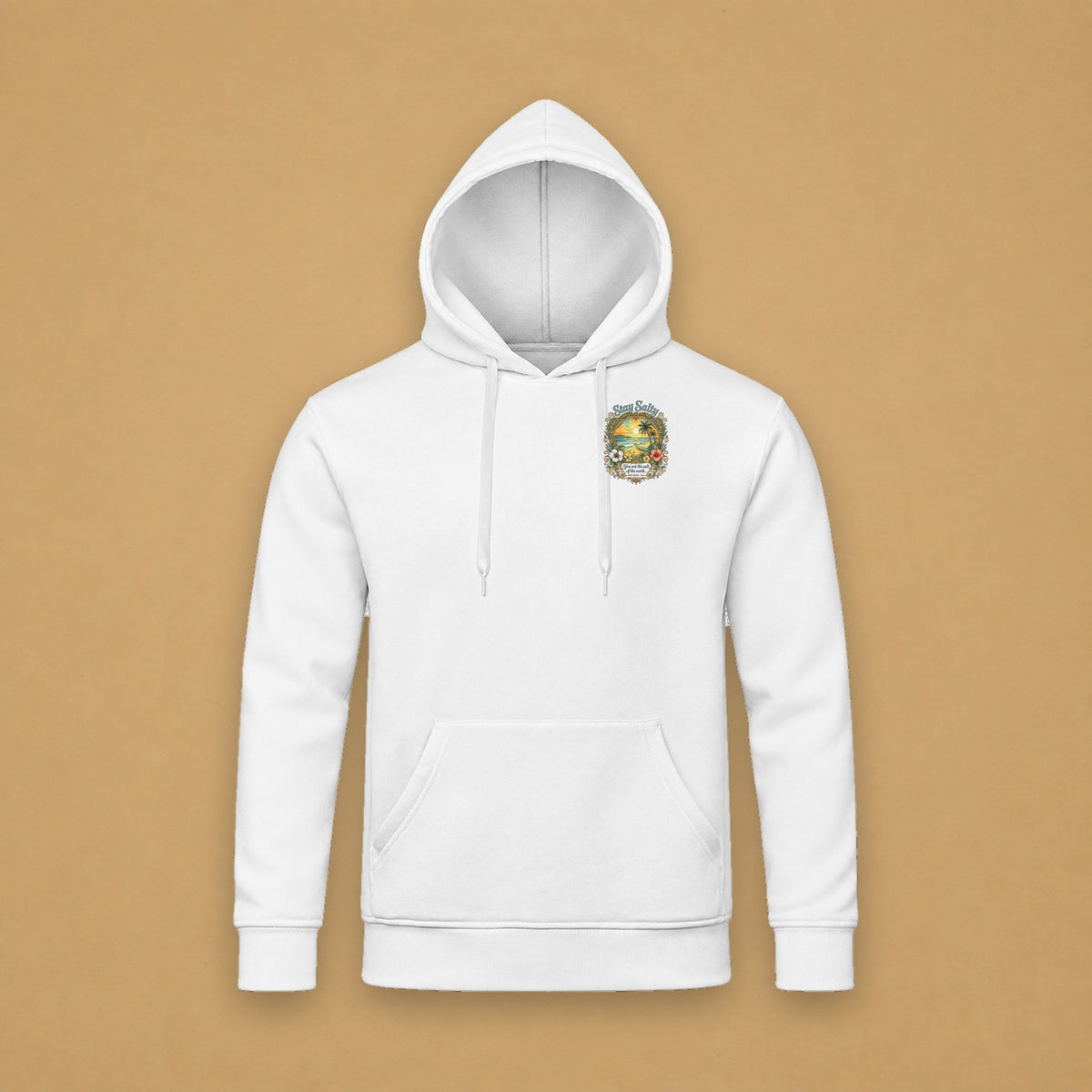 Stay Salty Hoodie – White – front
