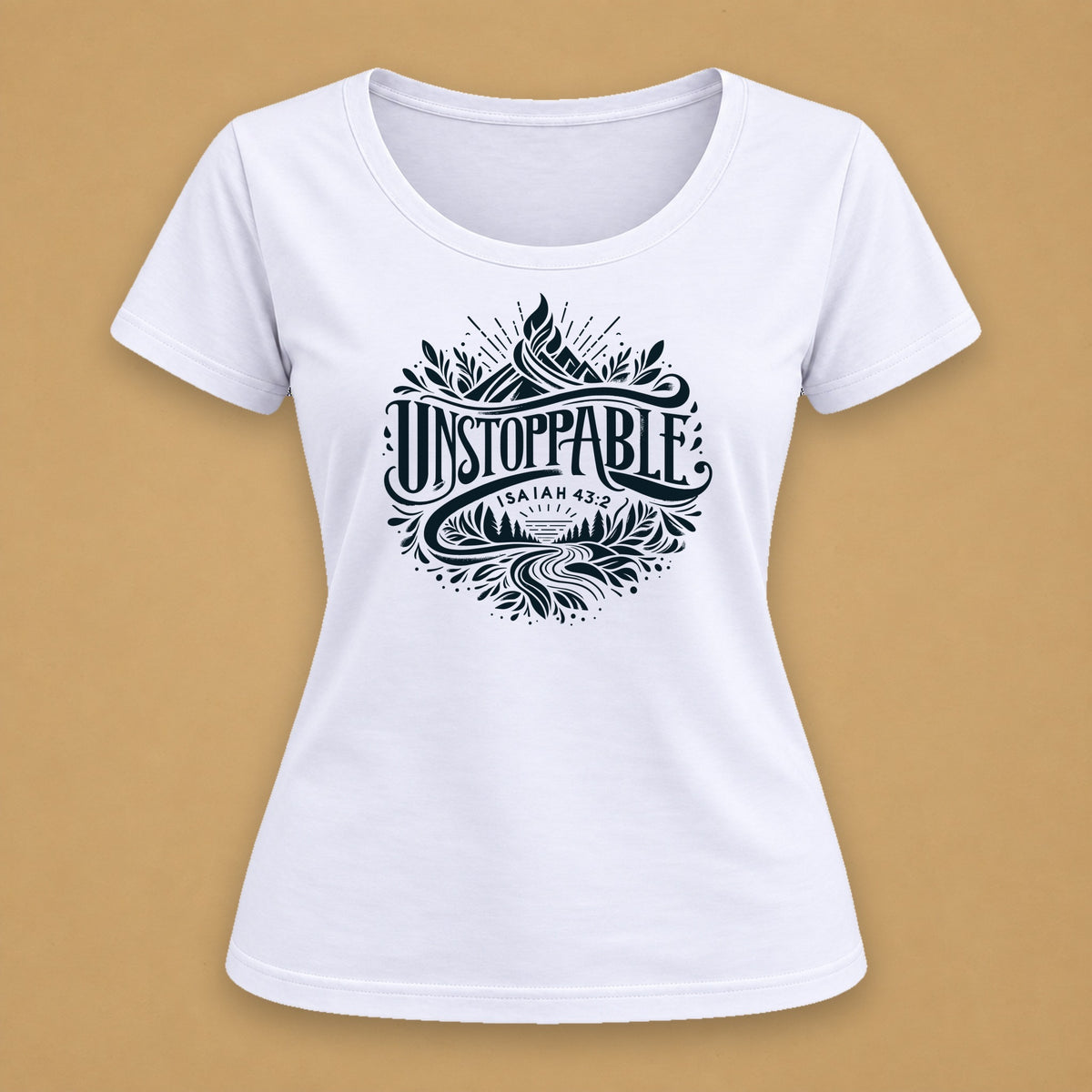 Unstoppable Fitted Tee – Solid White