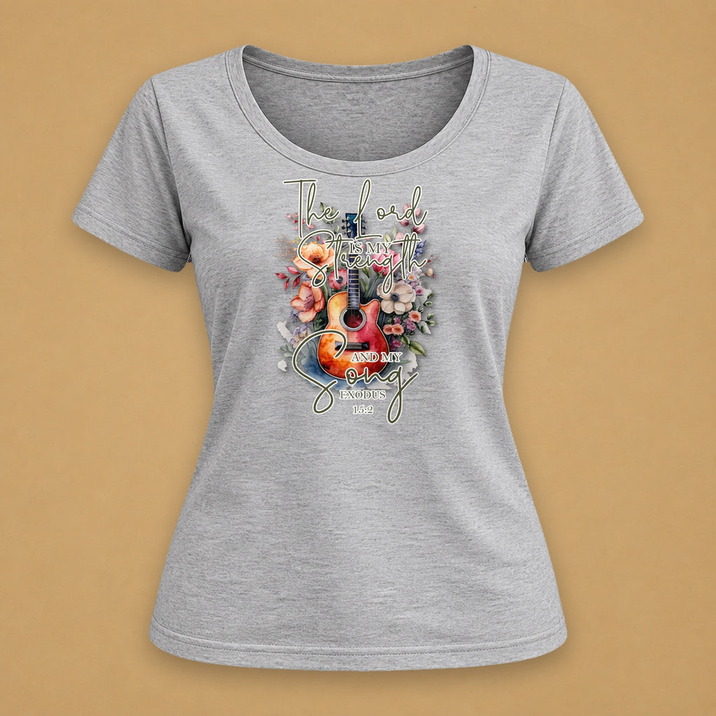 Guitar Fitted Tee – Light Gray