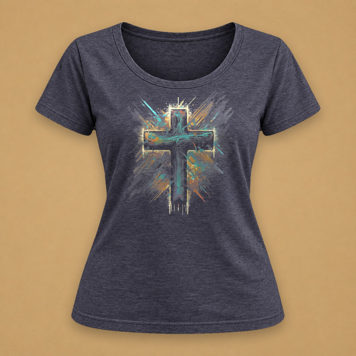 Shining Cross Fitted Tee – Charcoal