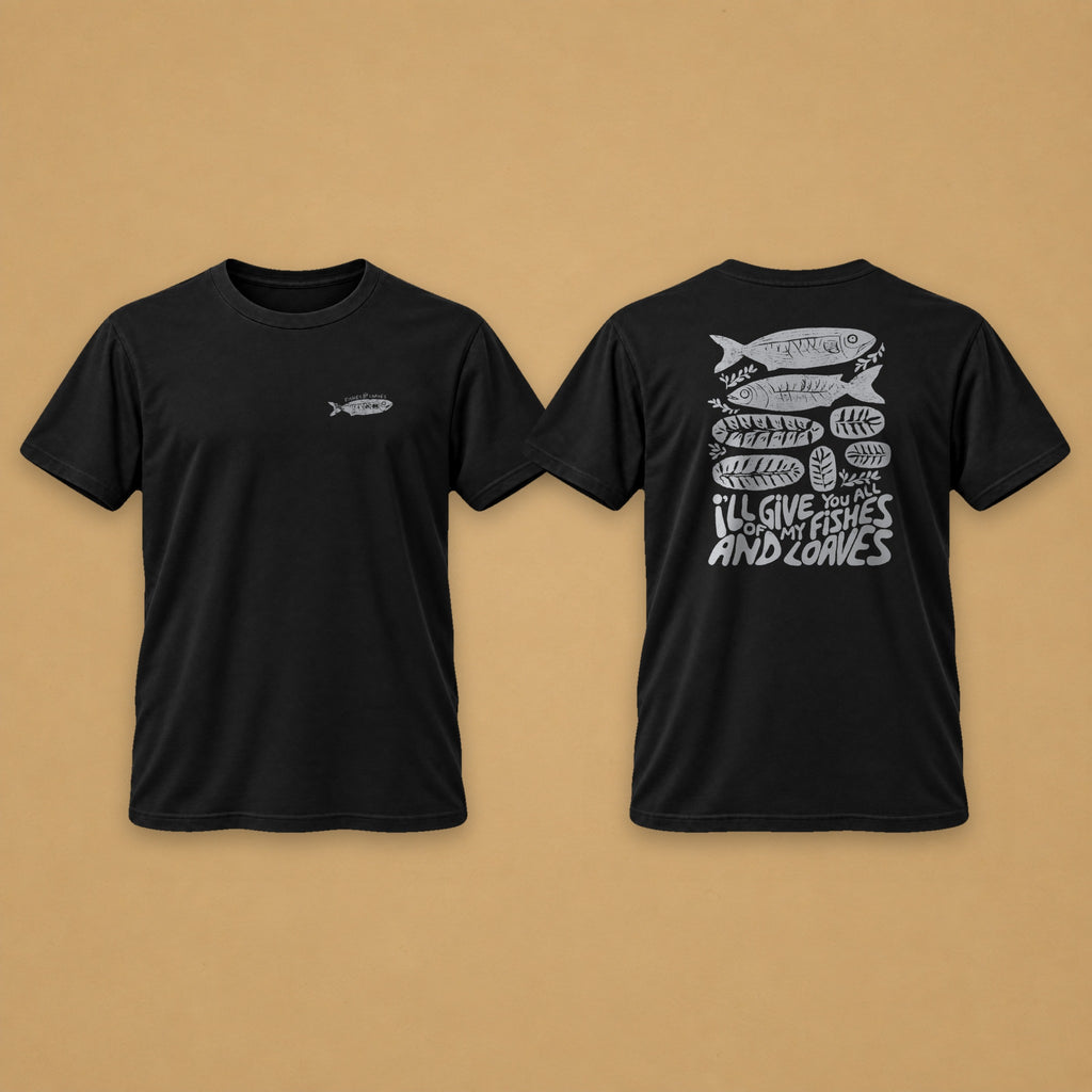 Fish Men's Tee – Black – front and back