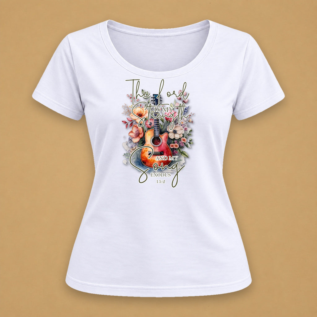 Guitar Fitted Tee – Solid White