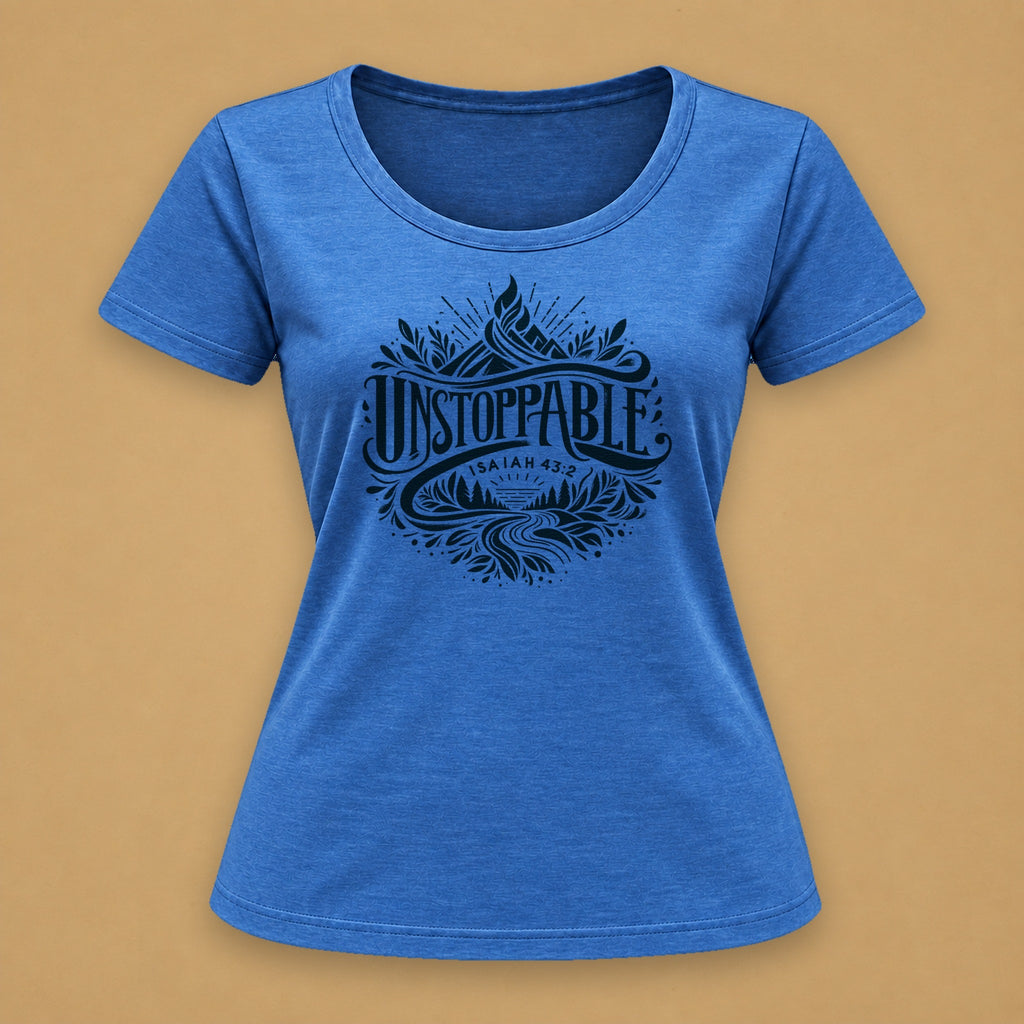 Unstoppable Fitted Tee – Blue Melange