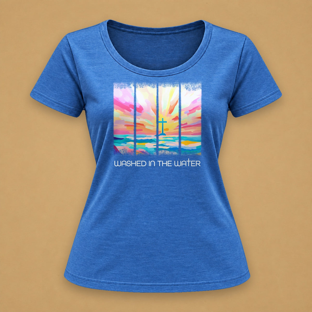 Baptised Fitted Tee – Blue Melange