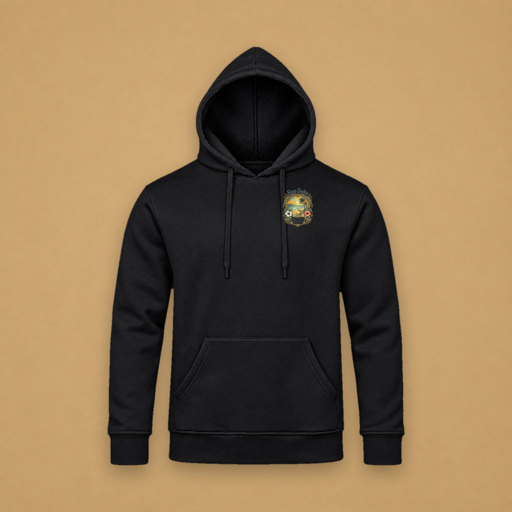 Stay Salty Hoodie – Black – front