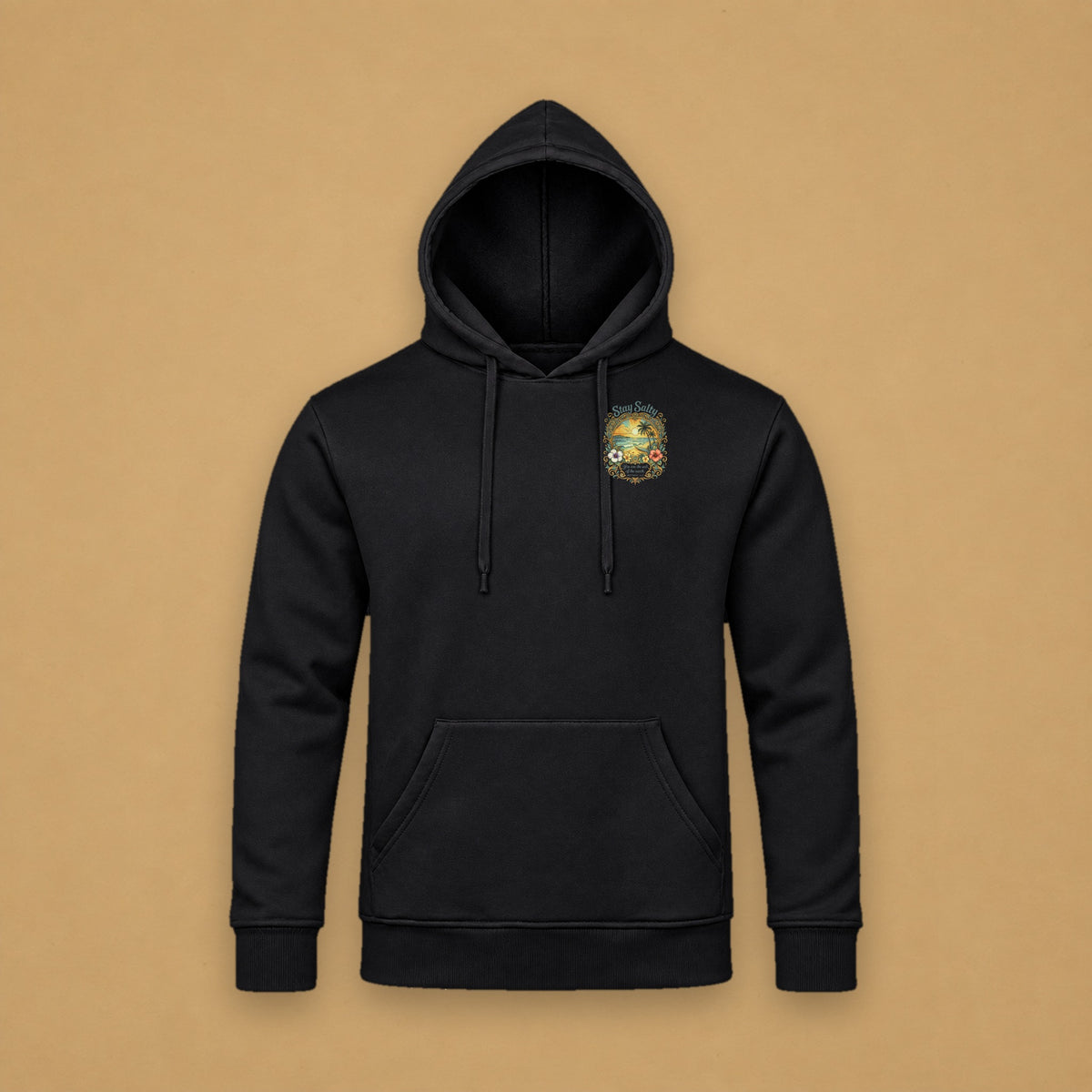 Stay Salty Hoodie – Black – front