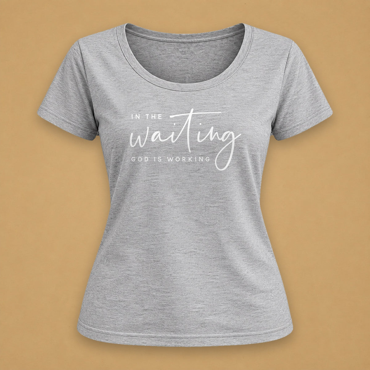 In the Waiting Fitted Tee – Light Gray