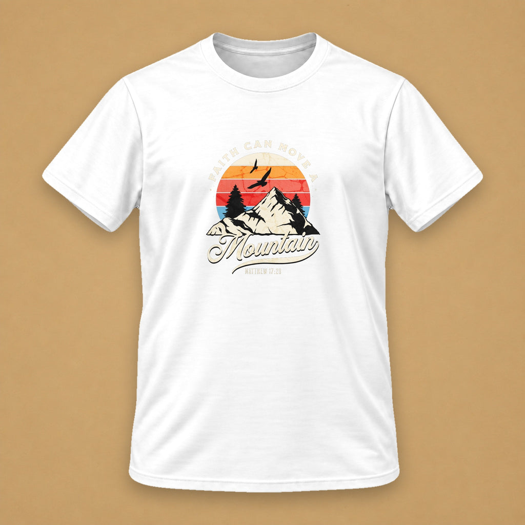 Faith Can Move Mountains Men's Tee – White