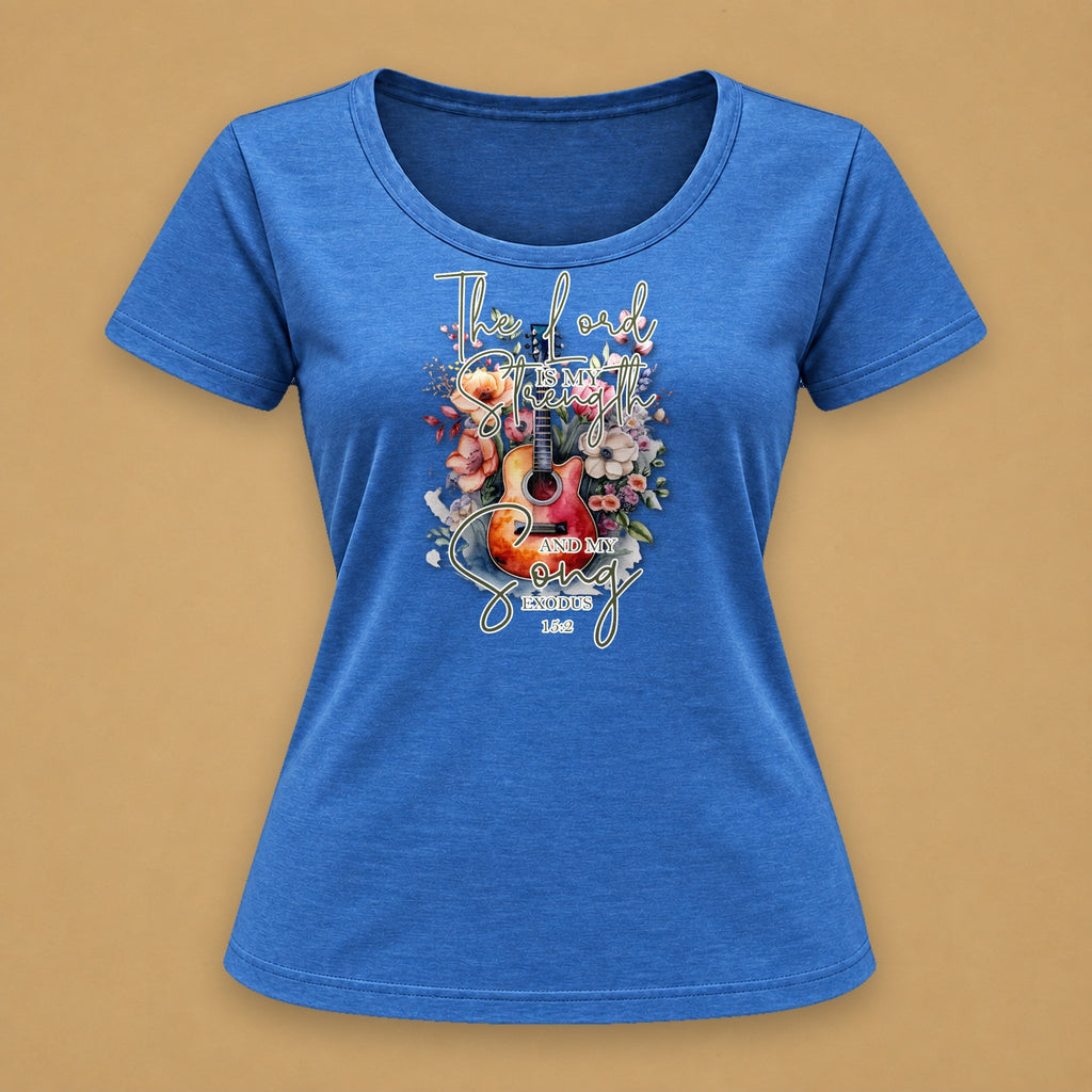 Guitar Fitted Tee – Blue Melange