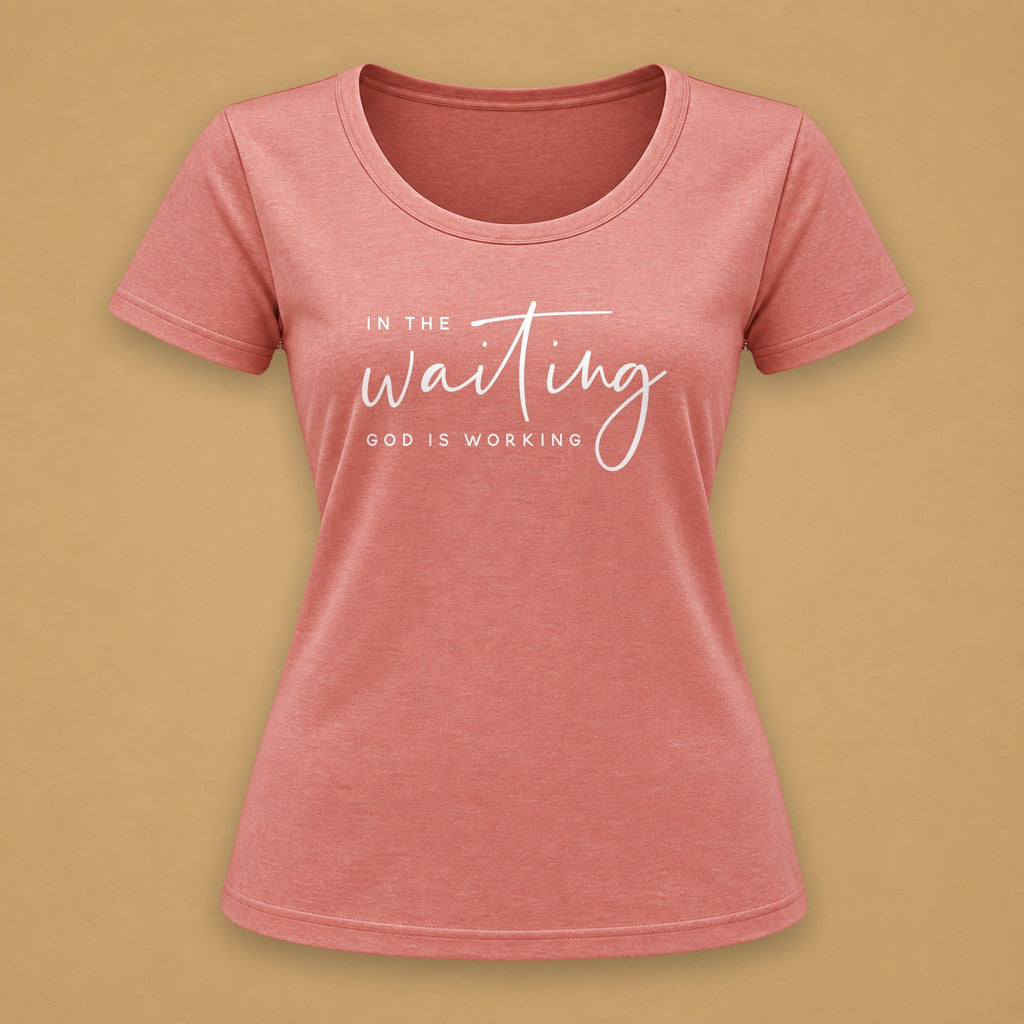 In the Waiting Fitted Tee – Pink Melange