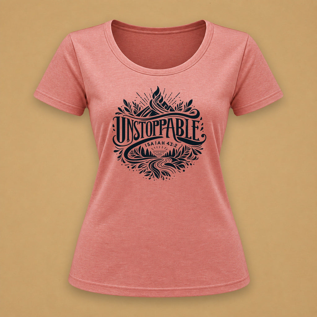 Unstoppable Fitted Tee – Pink Melange