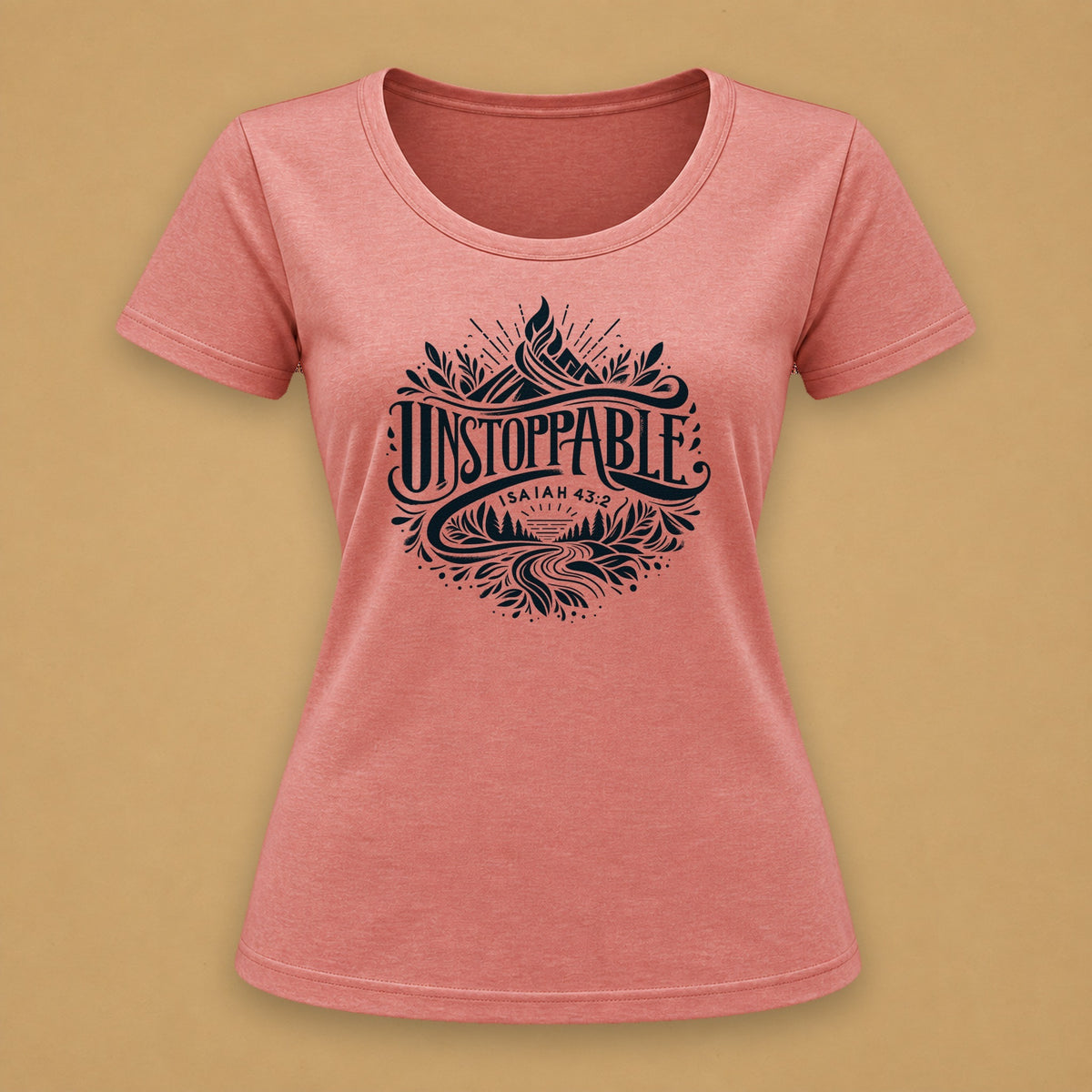 Unstoppable Fitted Tee – Pink Melange