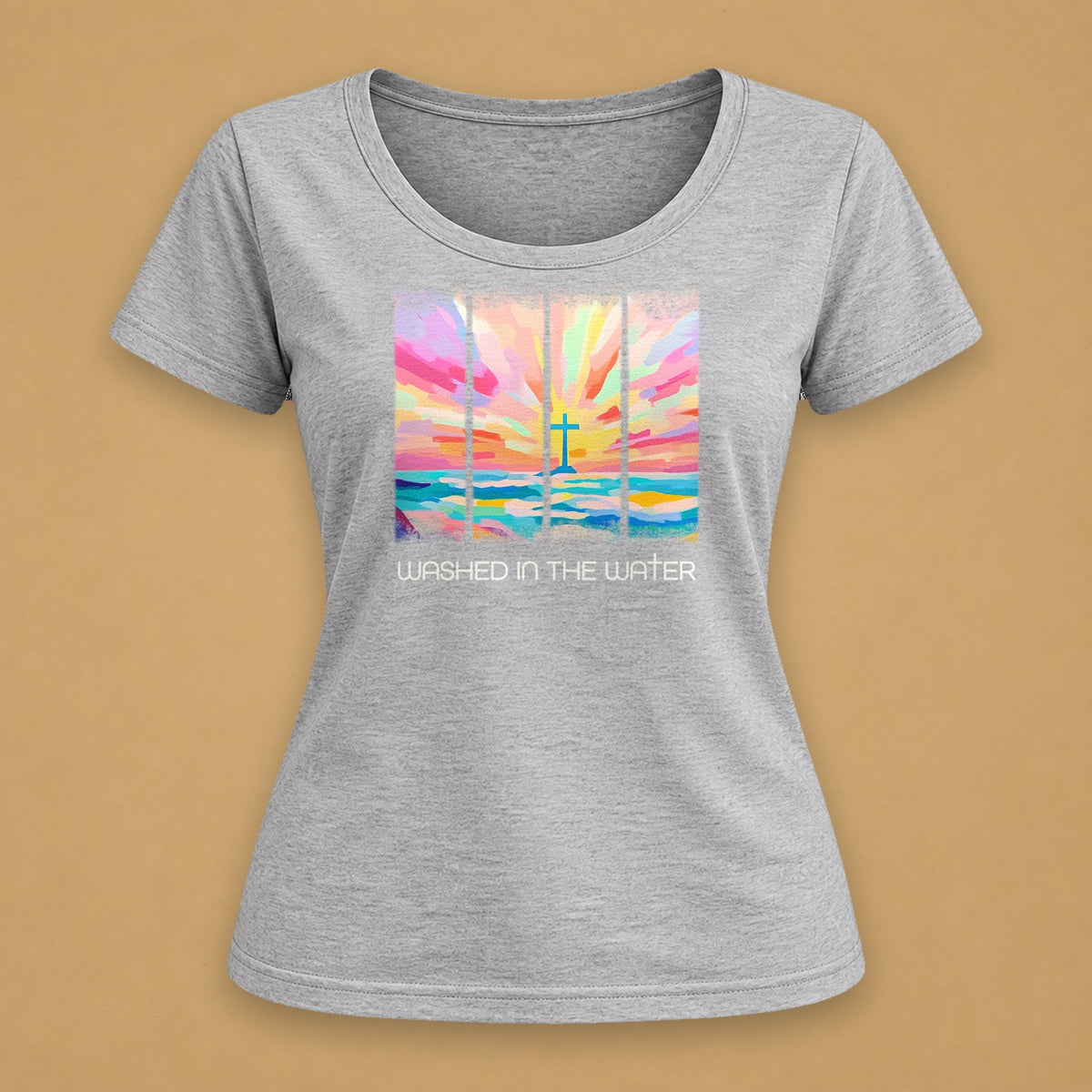Baptised Fitted Tee – Light Gray
