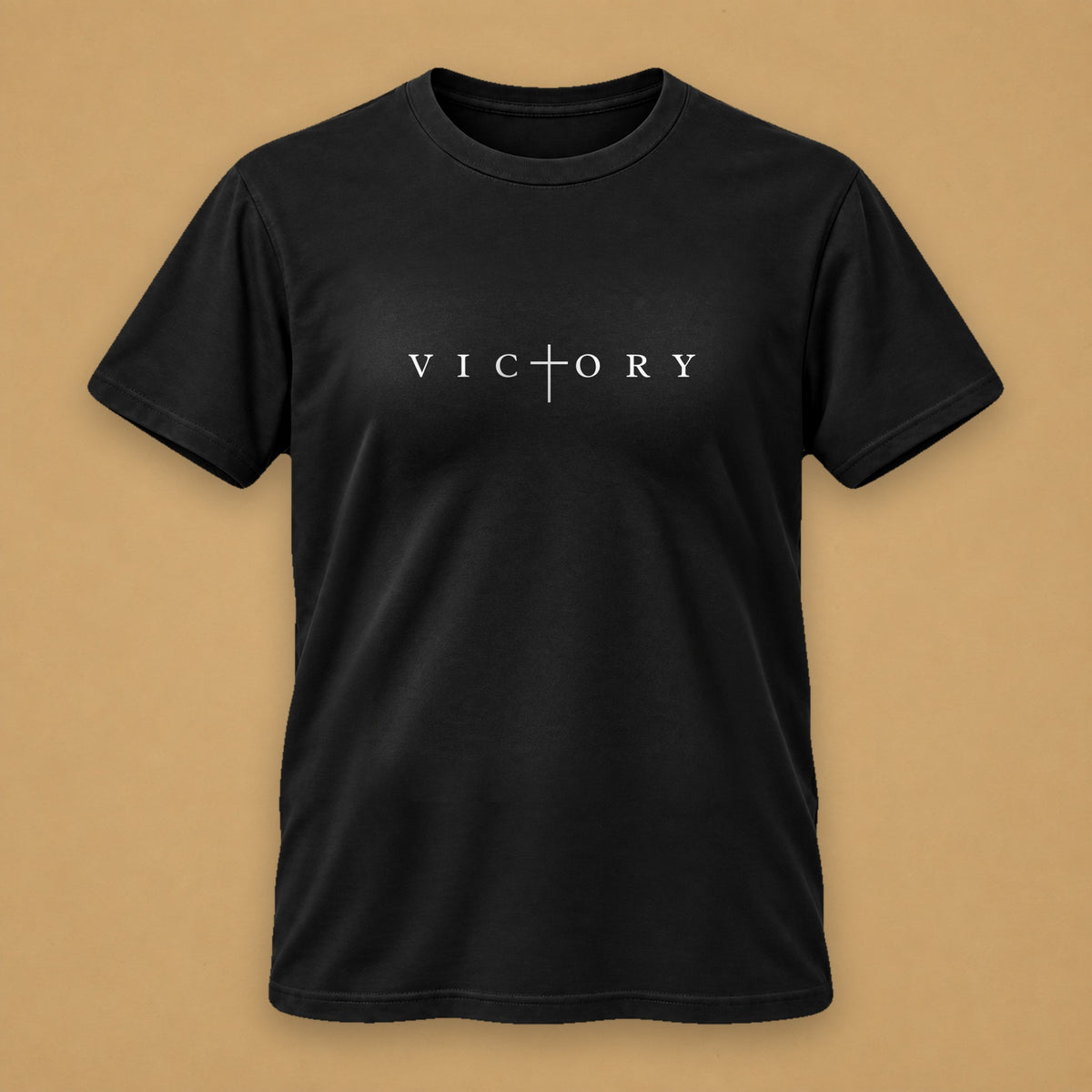 Victory Classic Tee – Black, white print