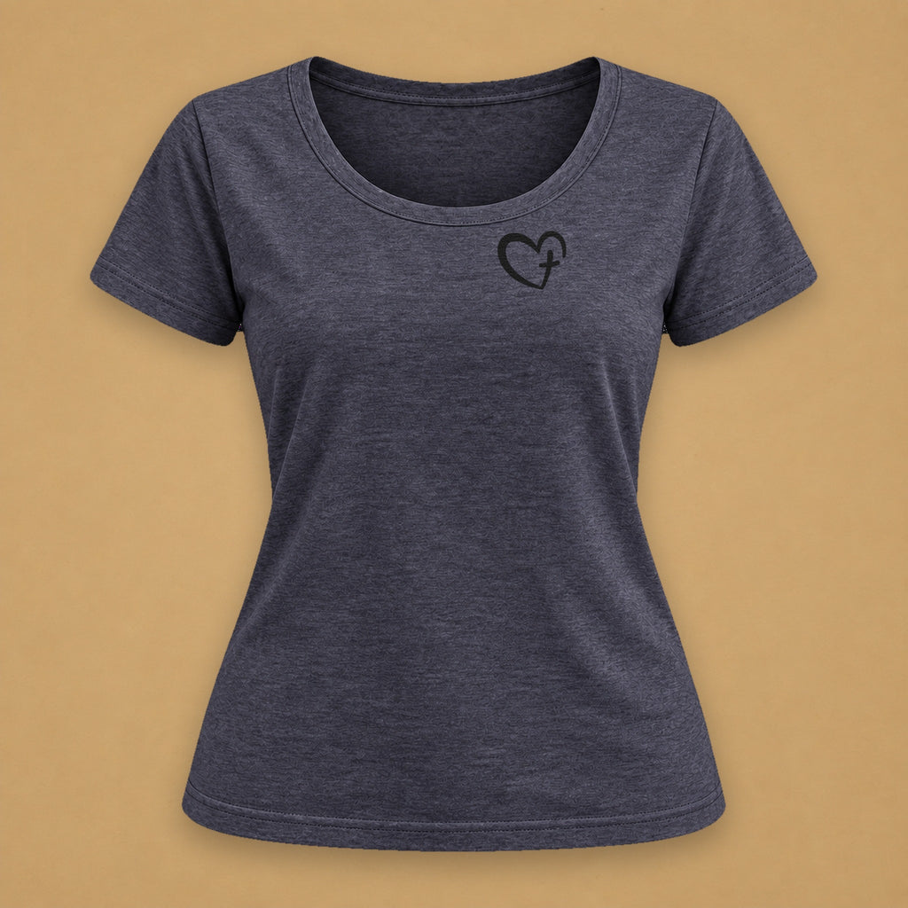 Heart Fitted Tee – Charcoal