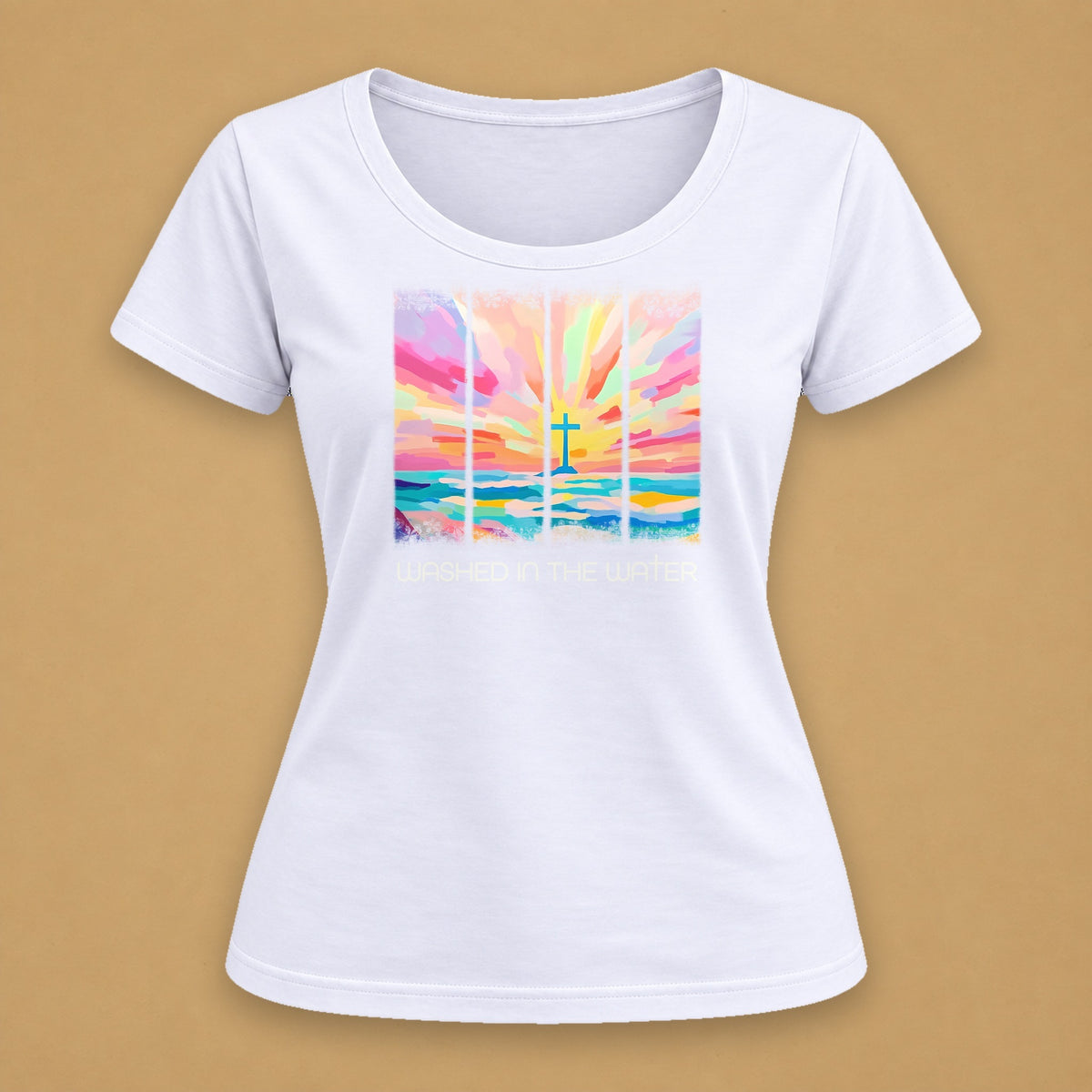 Baptised Fitted Tee – Solid White