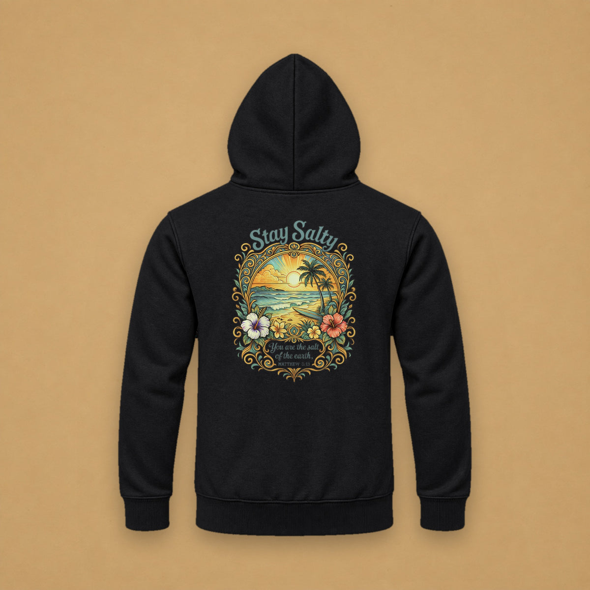 Stay Salty Hoodie – Black – back