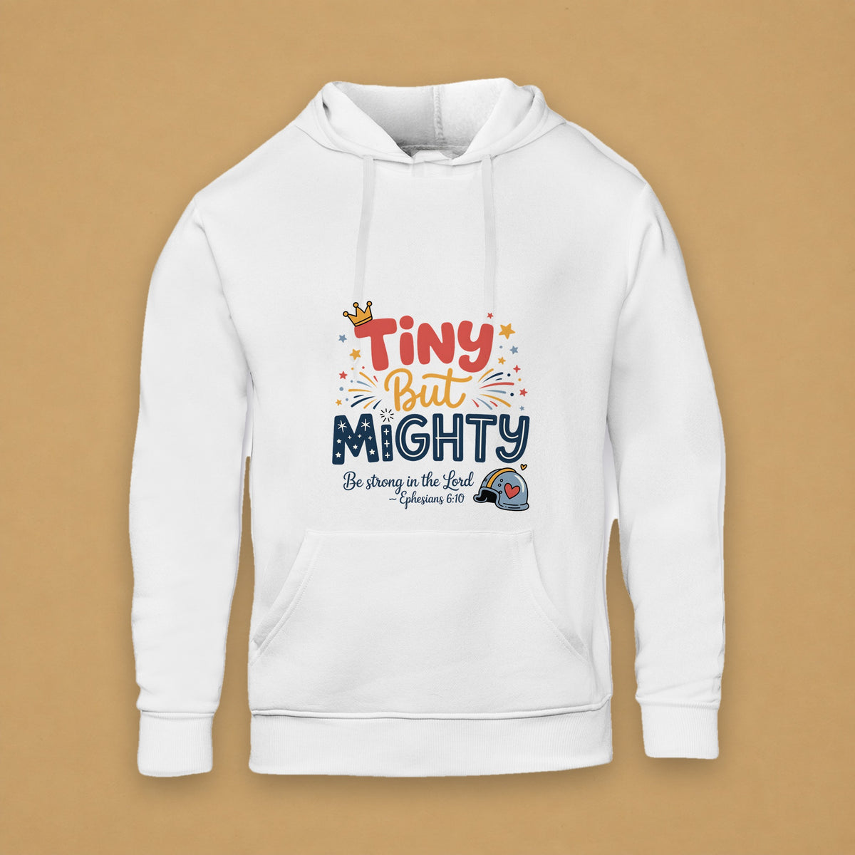 Tiny But Mighty Kids Hoodie – White